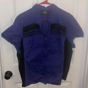 Harley Davidson 2W purple garage zip up shirt